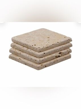 New Natural Stone Coaster 4pc Set